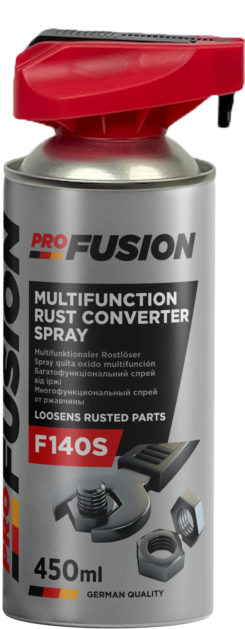 ProFusion Aceite Lubricante Multiusos Pack de 12 - para Liberar Conexiones, Piezas Atascadas y Oxidadas - Evita la Formación de Corrosión - Detergente para Microfisuras y Grasa Lubricante - 450 ml