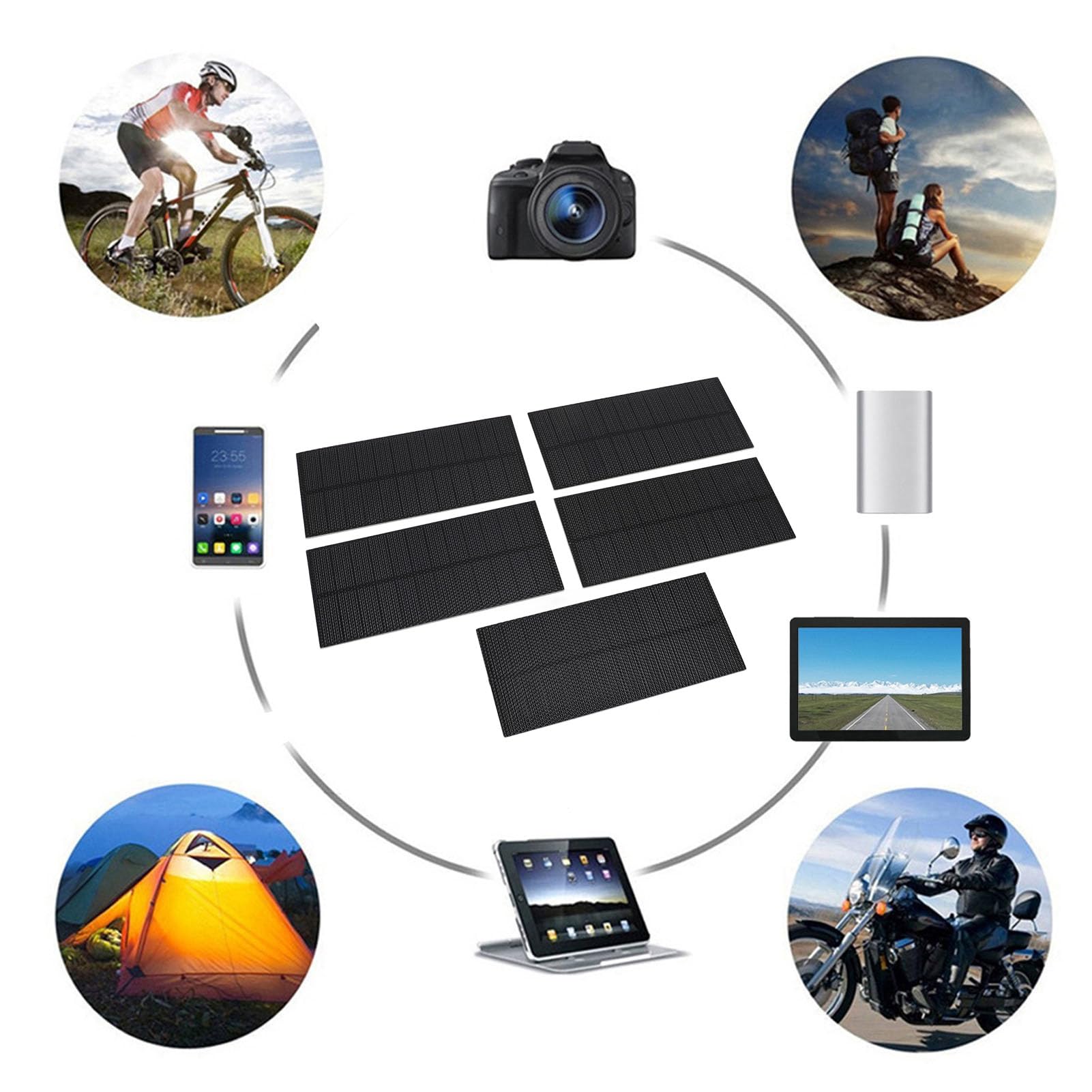 5pcs Solarpanel, 5W EIN Stück ETFE Monokristalline Silizium Tragbares Solar -Ladungsfeld für Wissenschaftliche Projekte Elektronische Anwendungen
