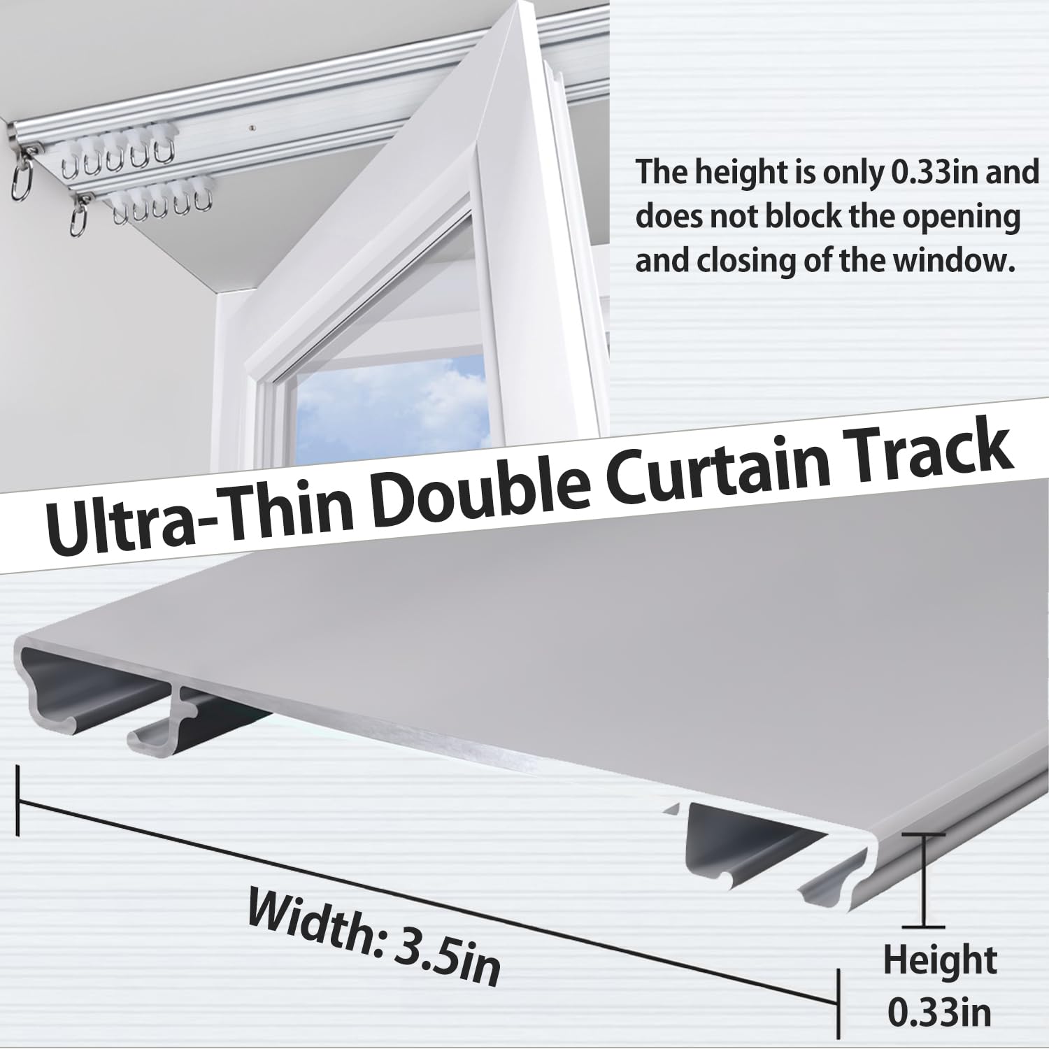 Double Row Ceiling Mounted Sliding Rail Double Row Curtain Track System ...