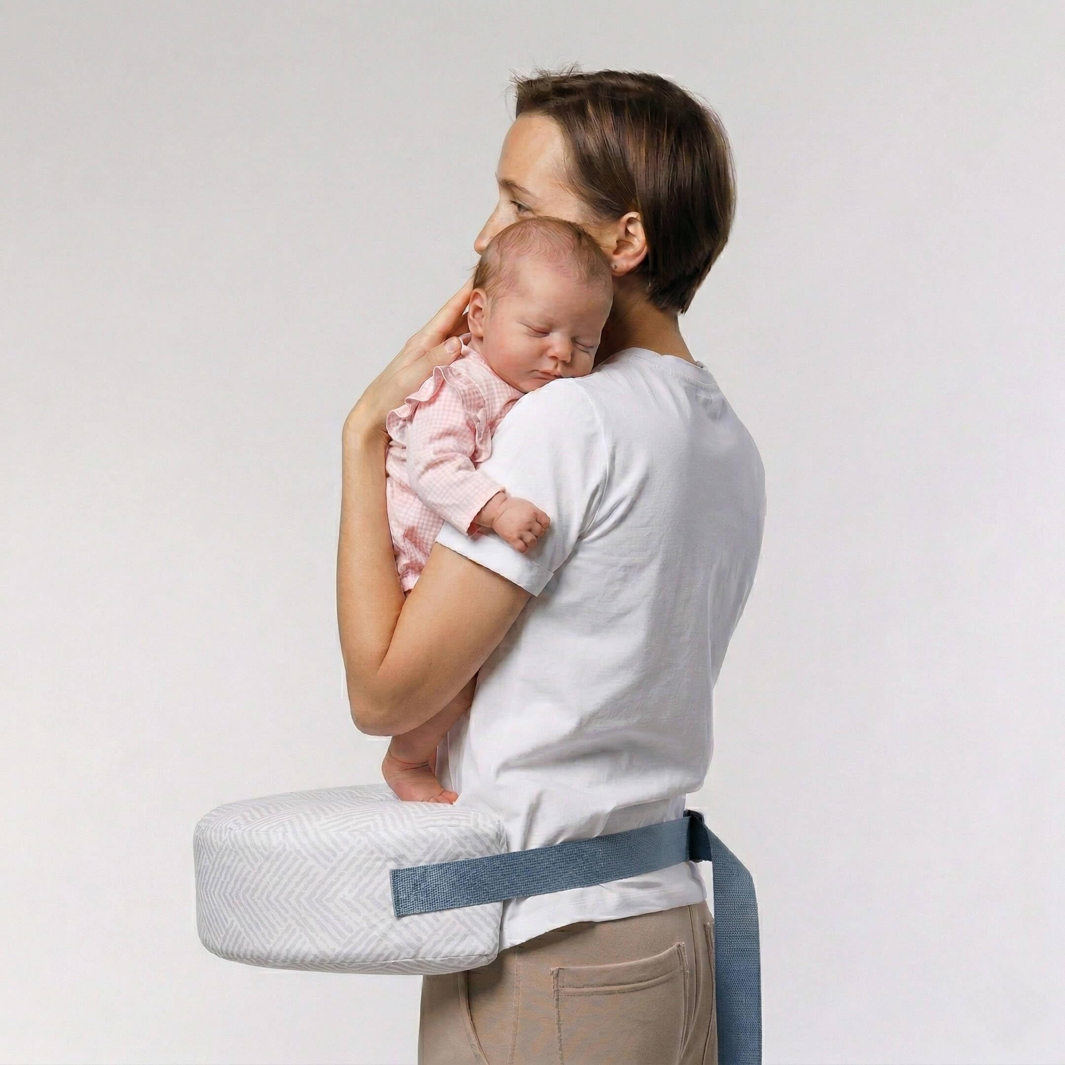 Lite mit Memory Foam, Stillkissen mit Taillenfixierung, freihändiges Stillen, ergonomische Lagerung, Nacken- und Rückenstütze, Abnehmbarer Baumwollbezug, Universalgröße XS–5XL