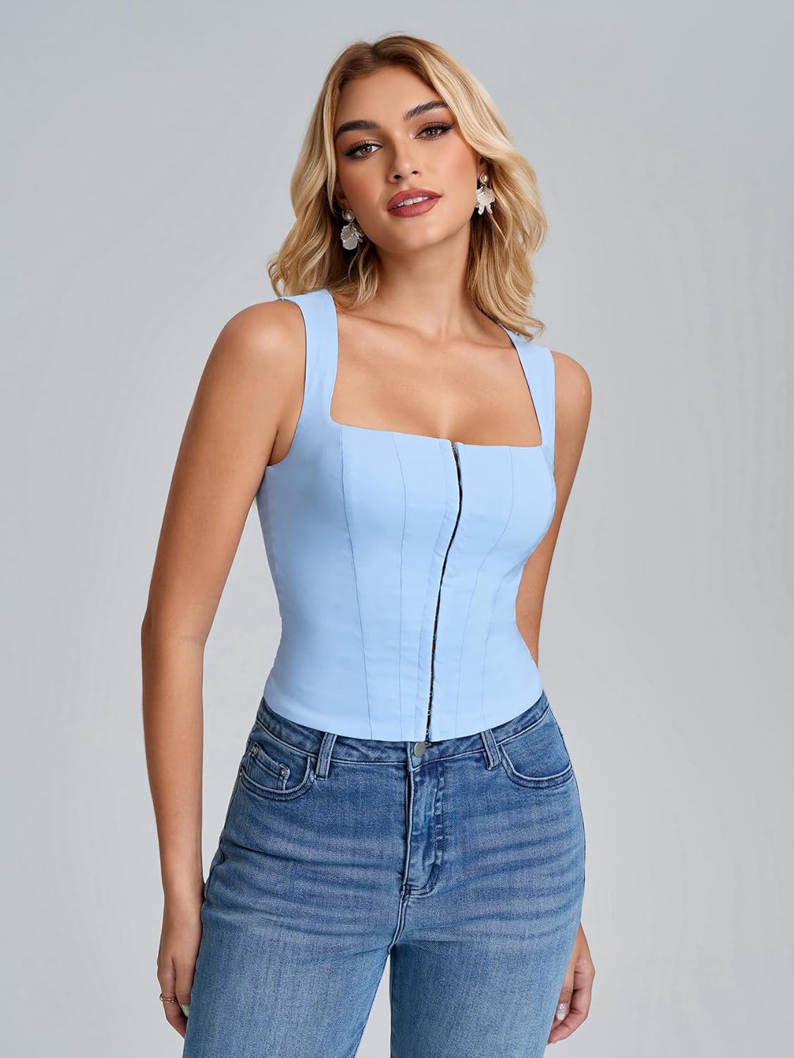 KUTUMAI Corset Tops for Women 2026 Cute Square Neck Bustier Summer Y2k Trendy Going Out Top - Image 2