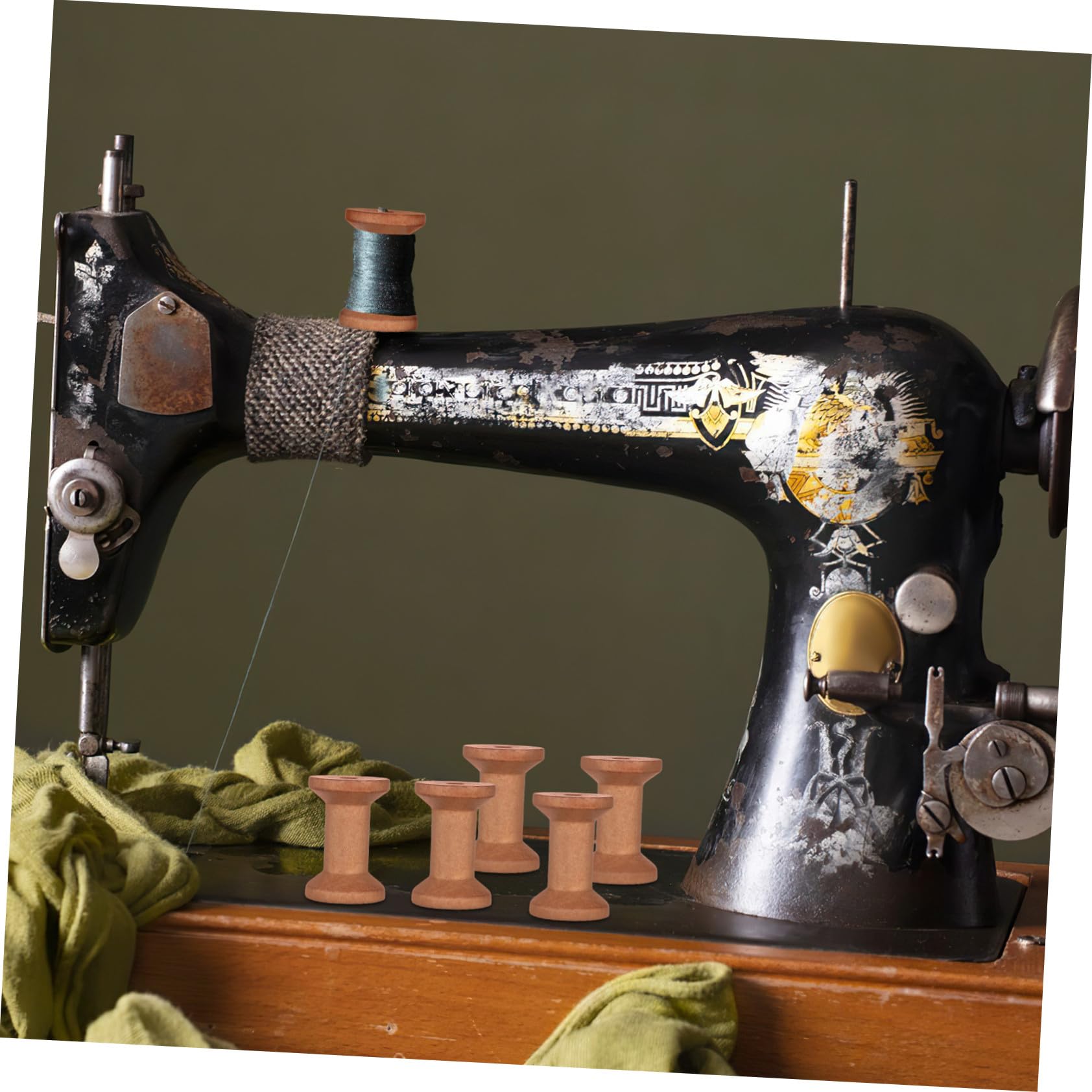 Sewroro 100pièces Spools Bois Vides Pour Couture Supports à Fil Et Ruban Accessoires De Filage Couleur Châtaigne