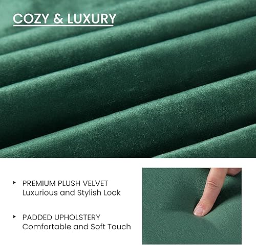 Miniatura 94 de SHA CERLIN Marco de cama matrimonial/plataforma tapizada de terciopelo con cabecero, soporte de listones de madera resistente, base de colchón, no