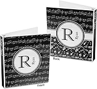 Vista 5 de Carpeta personalizada de 3 anillas con notas musicales, 1 pulgada, color blanco