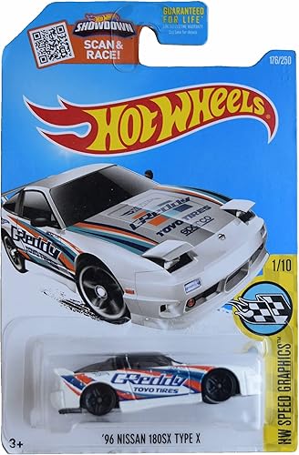 Hot Wheels Nissan 180SX Tipo X, HW Speed Graphics 110 '96 Blanco