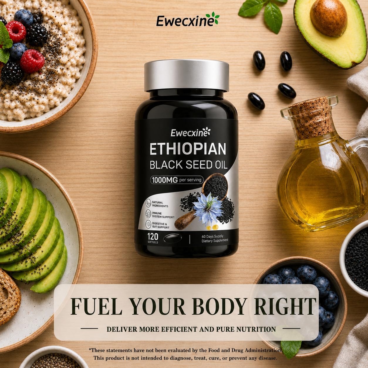 Ethiopian Black Seed Oil Softgels 1000mg Cold Pressed, 120 Count — Amazon image 9