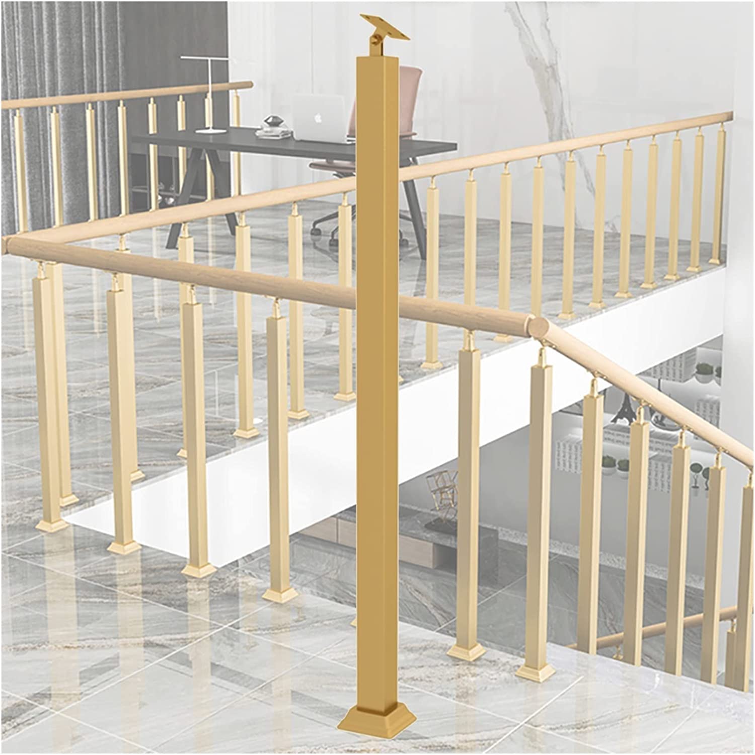 Poteau de clôture en verre carré en métal pour balustrade de pont de 36 à 47 pouces