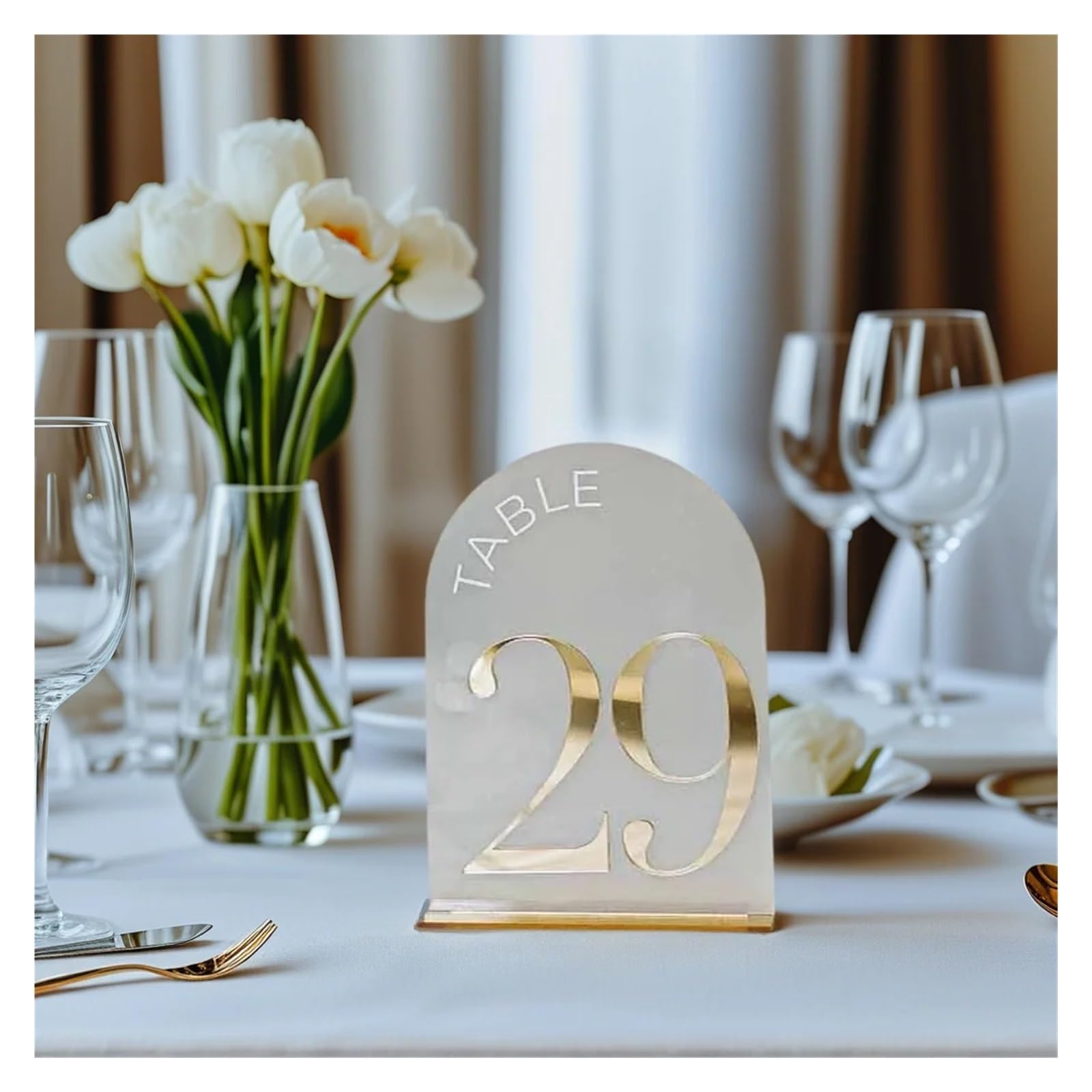 PortanúMeros De Mesa Arched Shape Table Numbers Gold Wedding with Stands 3D Reception Decor PosanúMeros Para Boda(Silver,No.1-30 (10x15cm))