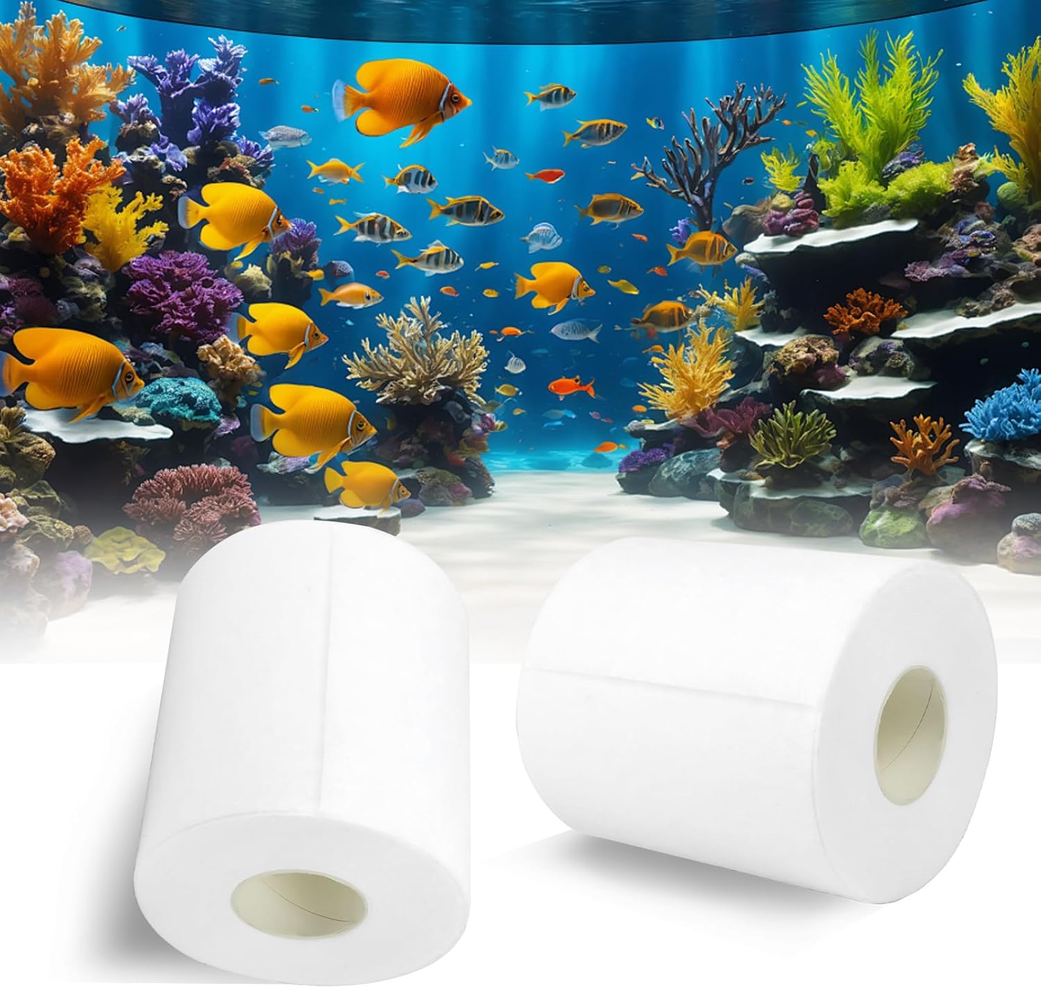 2Pcs 92' 4.45" High Replacement Fleece Roll Compatible with Red Reef 500, High-Efficiency Filtration, Perfect for Reef Aquariums, Effortless to Install & Use