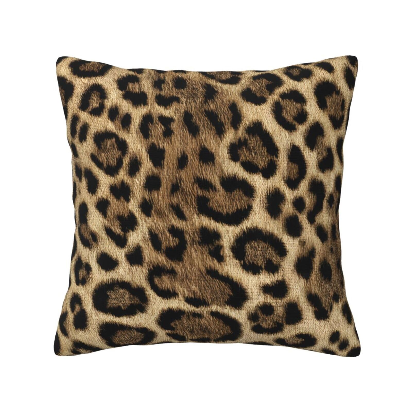 Lhfiohirg Brown Leopard Print (Brown Leopard Print) Decorative Throw Pillow Covers Double-Sided Printed Cushion Covers For Sofa, Couch, Bed, And Home Decor 50 X 50Cm
