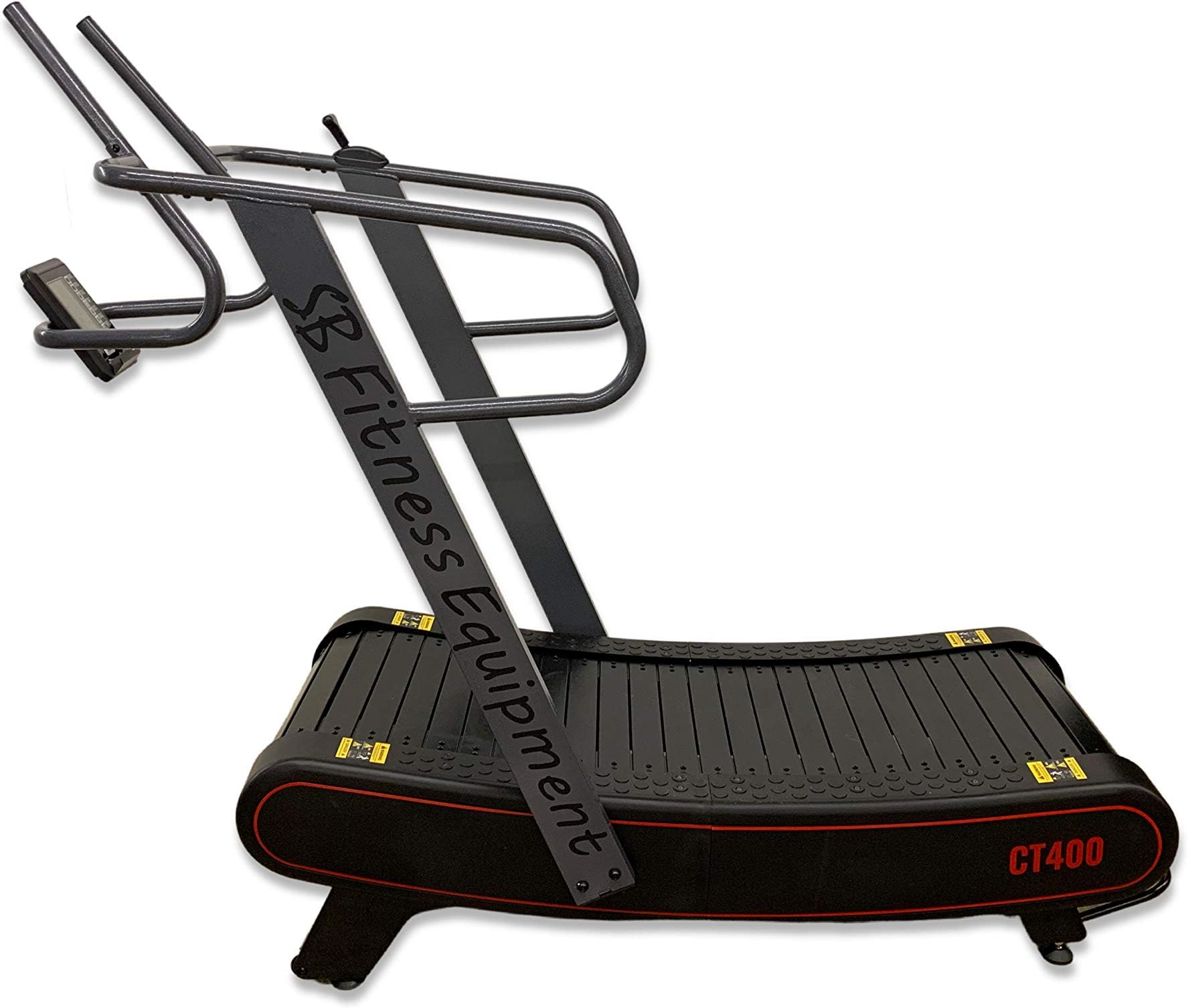 CT400 Self Generated Curved Commercial Exercise Workout Treadmill with 3 Resistance Levels and Front Digital Display