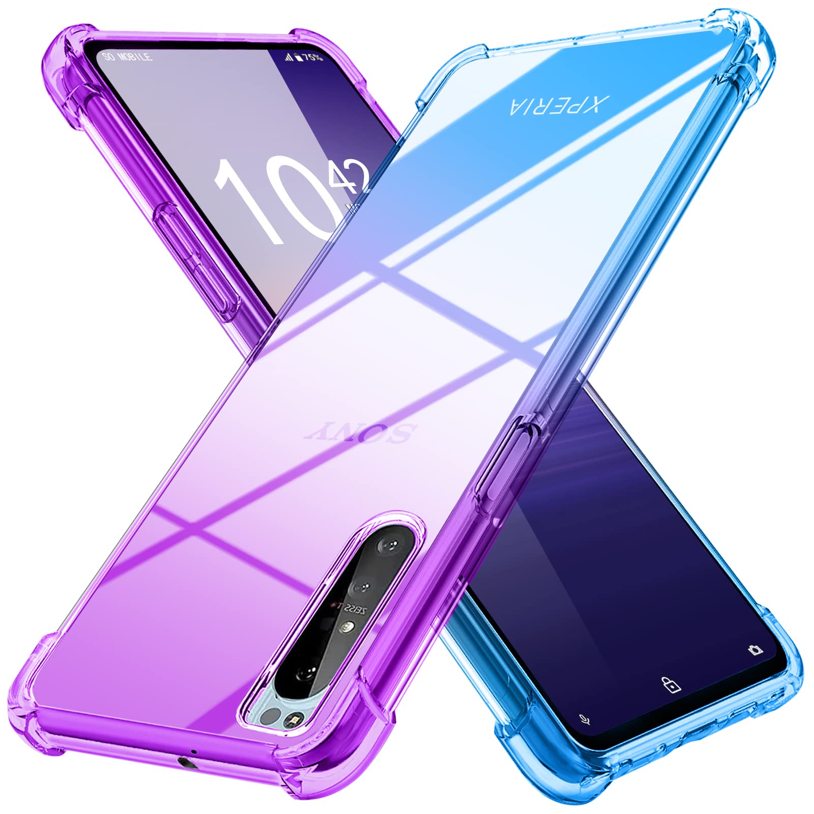 Sony Xperia 1 II 5G パープル　クリアーカバー付 Amazon.co.jp: Xperia 1 II 用 ケース クリア 薄型
