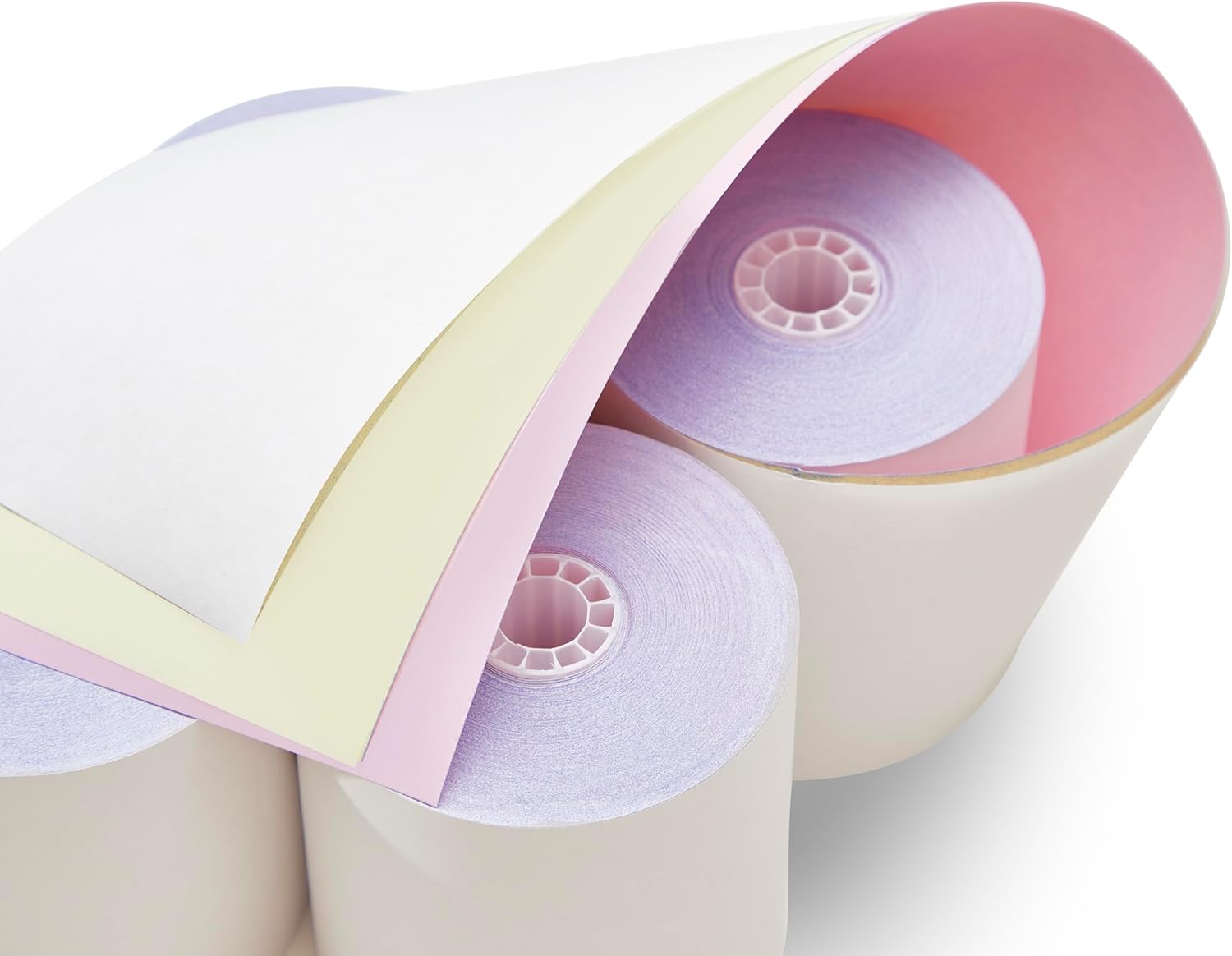 3 X 65' 3-ply White/Canary/Pink Carbonless Kitchen Paper 50 Rolls Epson TMU 220 (25 Rolls)