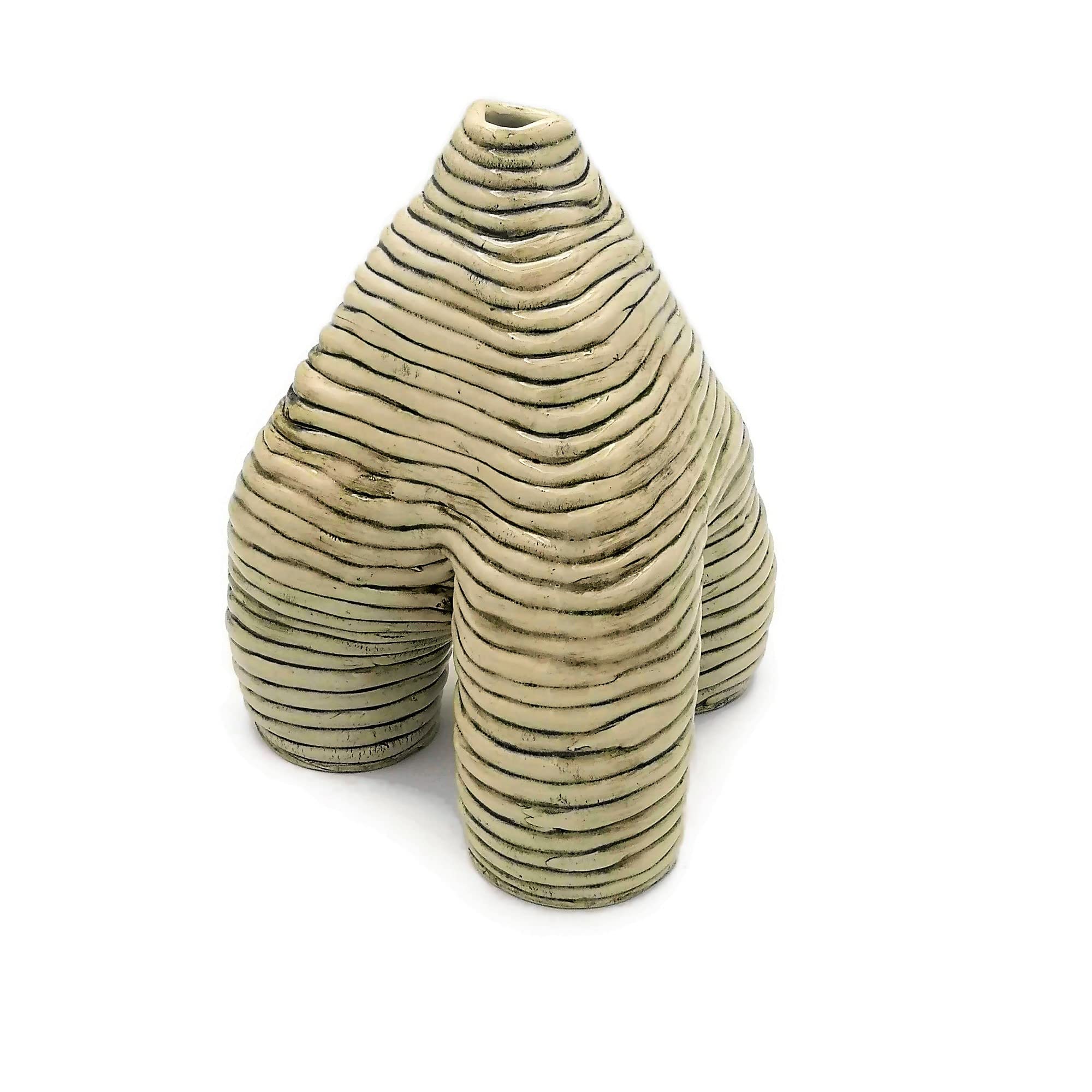 Escultura Abstracta Artesanal, Cerámica Hecha A Mano De Decoración Moderna Para El Hogar Con Textura Y Forma Orgánica