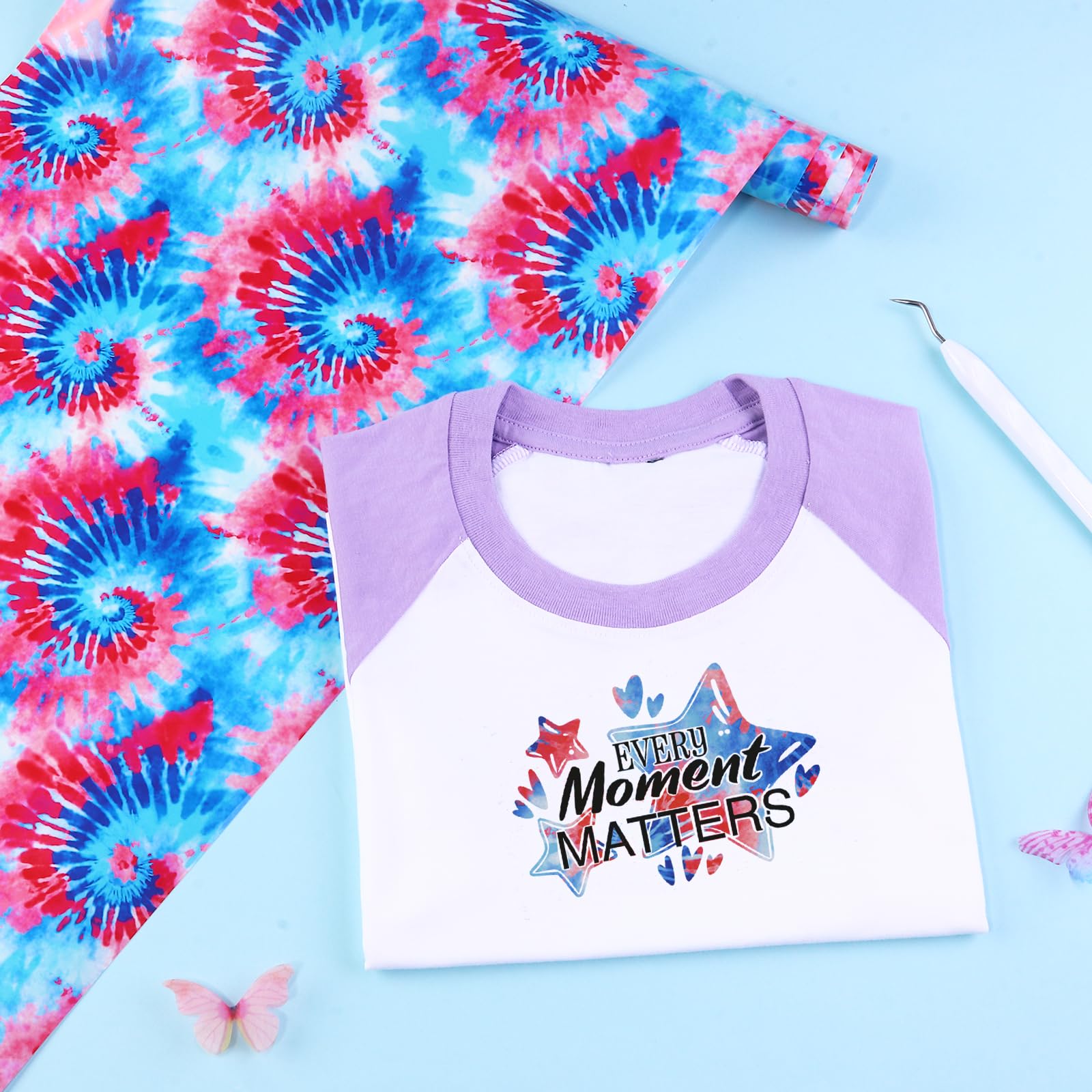 Tintnut Tie-dye HTV Vinyl - 12 Bögen 30,5x25,4 Cm Für T-Shirts & Taschen