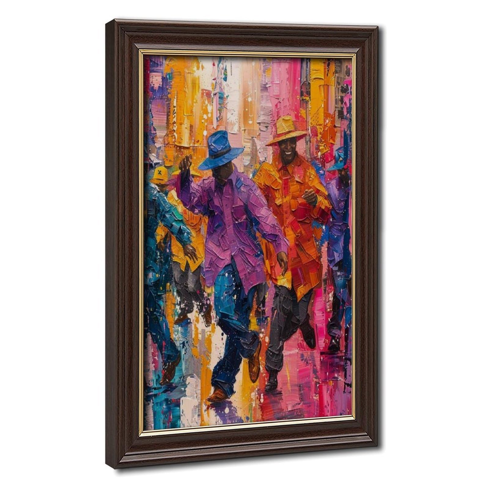 Lxwnze Mokume Gane Frame-Style Exquisite Bomba And Plena Dance Art Canvas Poster For Bedroom Decor Gift