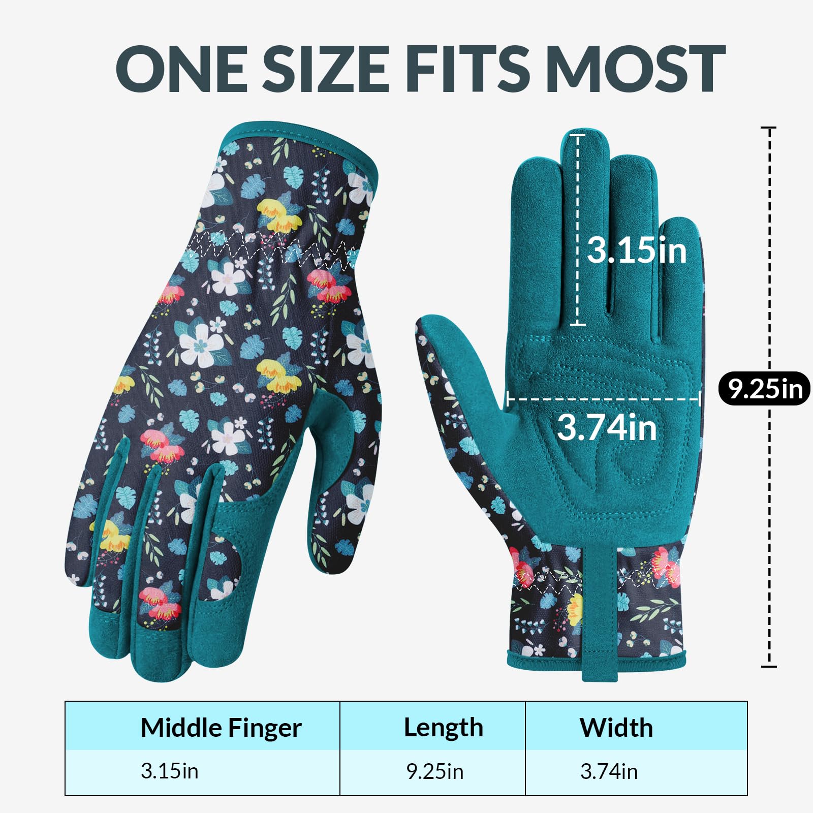 Baidast Guantes de jardinería para mujer, guantes de jardín para mujer, a prueba de espinas, regalos para mujeres, excavación, plantación, poda, deshierbe (azul)