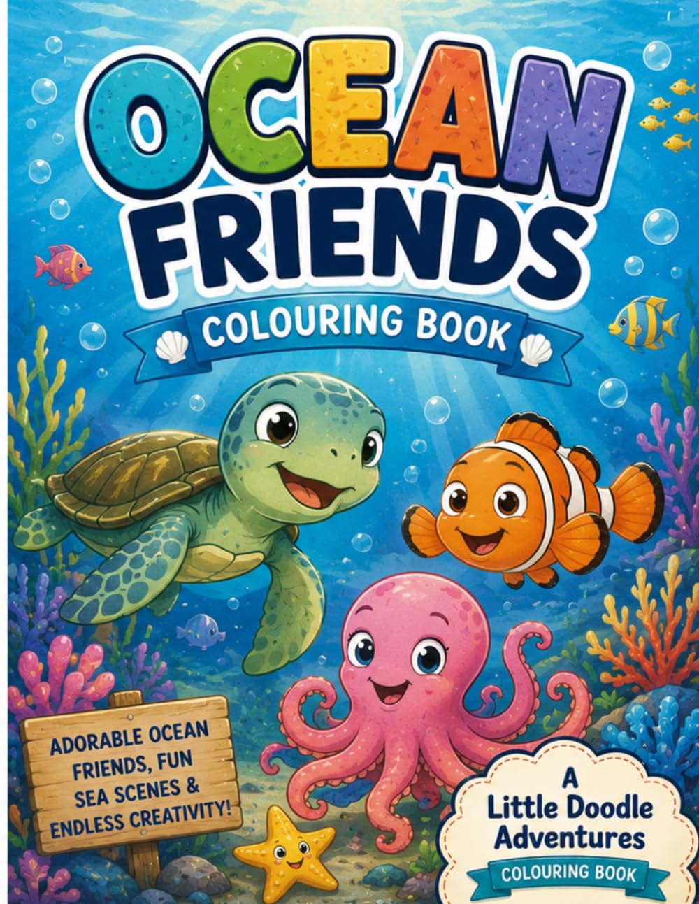 Ocean Friends: A Little Doodle Adventures Colouring Book