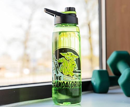 Miniatura 3 de Silver Buffalo Star Wars The Mandalorian Tritan Botella de agua con tapa superior de rosca, 28 onzas