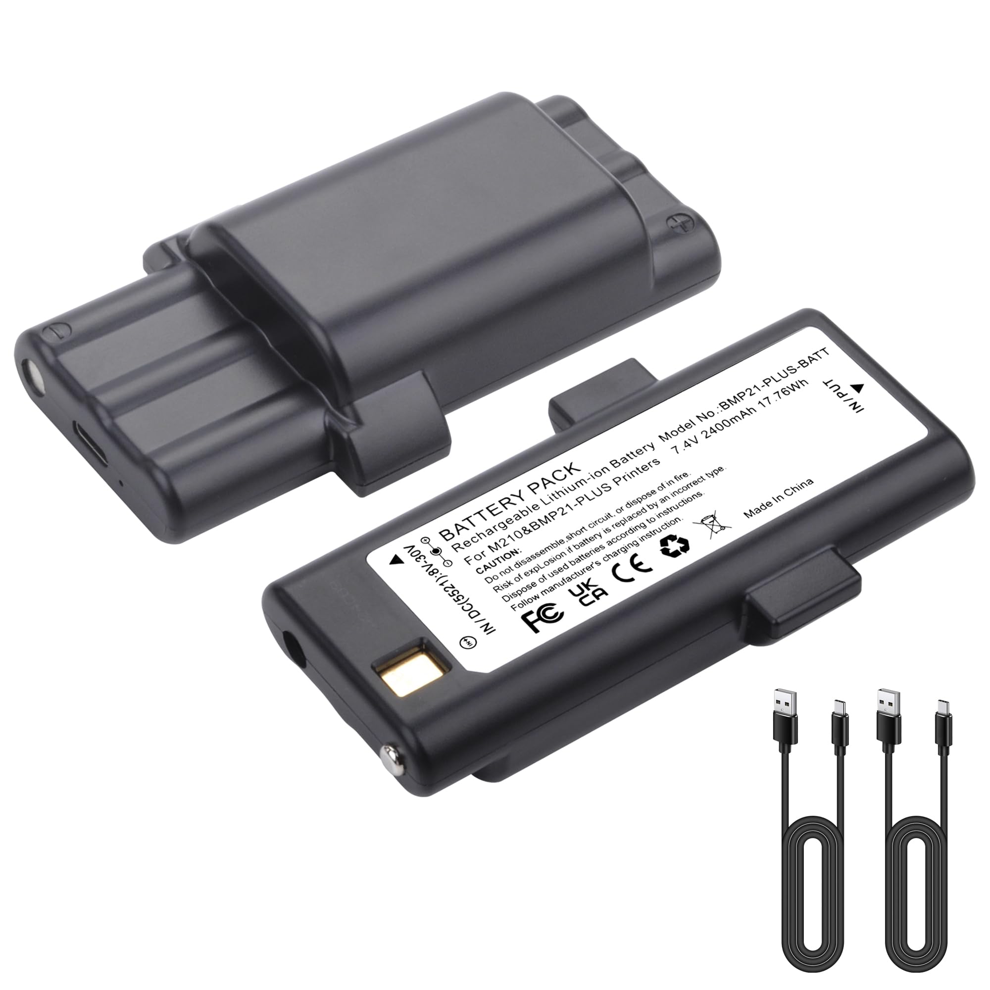 2-Pack Battery Compatible for Brady Portable M210, M210-LAB, BMP21-LAB and