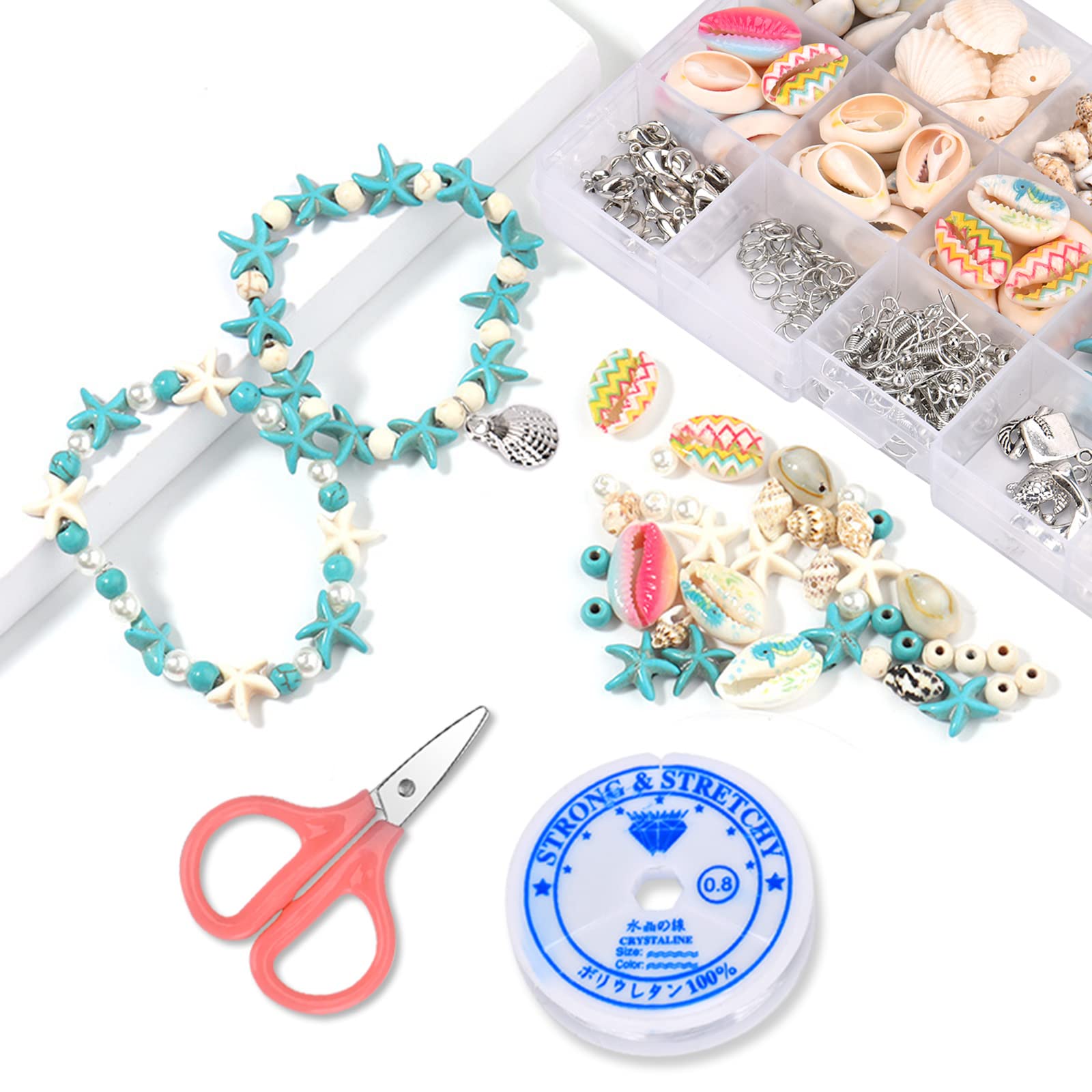 Kit Perline Fai Da Te Bohémien Perline Conchiglia Boho Kit Braccialetti Caviglia Fai Da Te Braccialetto Regolabile Conchiglia