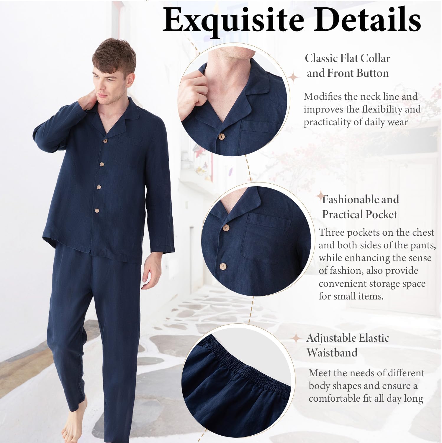 Simple&Opulence Men's Pajamas Sets Loungewear Nightwear Sets,Soft and Breathable