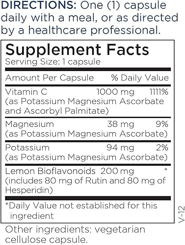 Miniatura 6 de Metabolic Maintenance Vitamina C tamponada 1000 mg  Vit C tamponada pura con potasio, calcio y magnesio, complejo de ácido ascórbico de apoyo