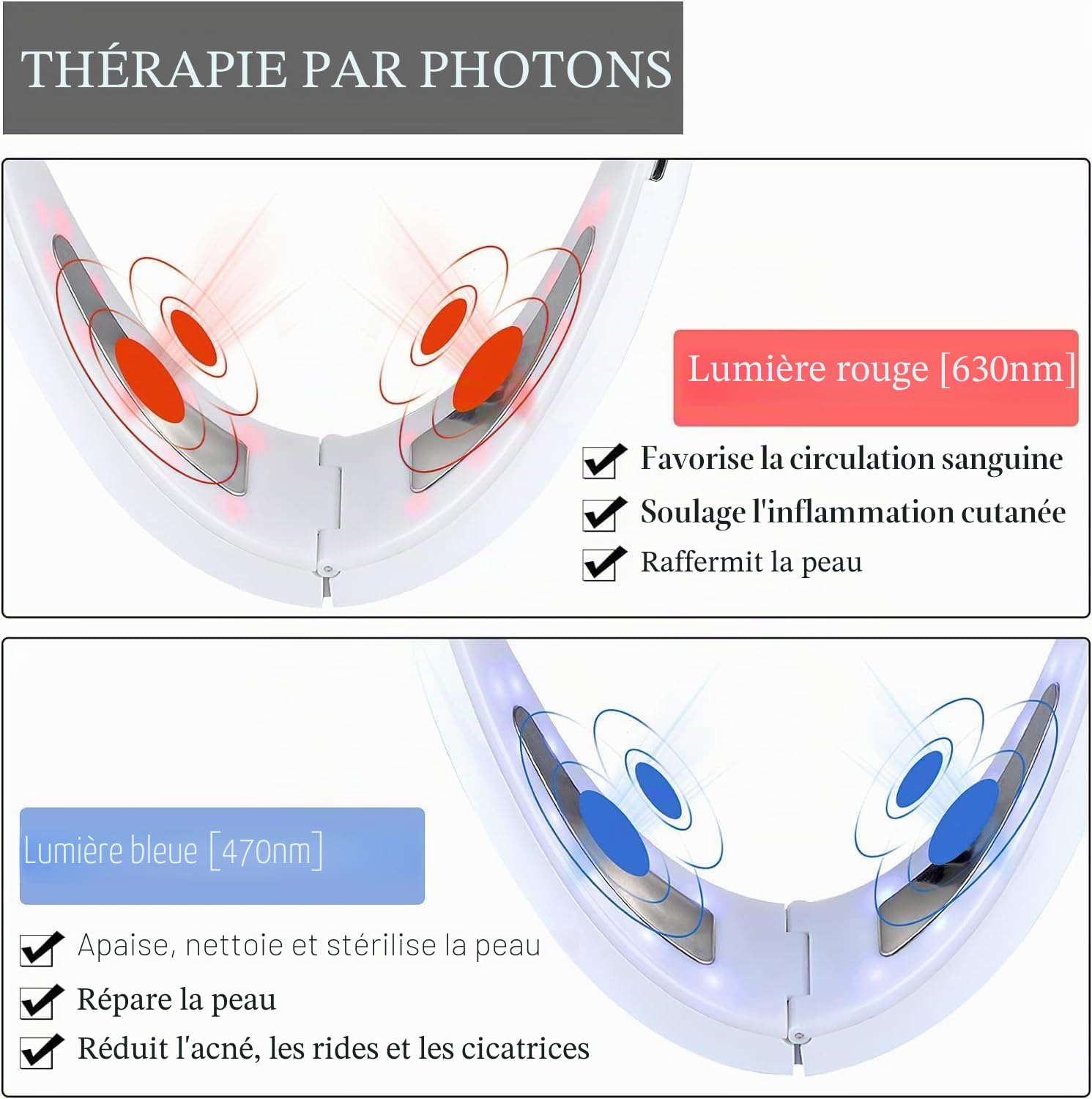 Éliminateur de Double Menton Appareil, Intelligent Lifting Visage Masseur Visage, EMS V Face Lifting Appareil Anti Rides Visage EMS Micro Courant Visage Double Menton Réducteur