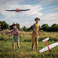 Vista 2 de HAWK'S WORK 2 planeadores de espuma, avión súper grande de 33.8 pulgadas, avión de lanzamiento de mano, juego al aire libre y conversión STEM y RC