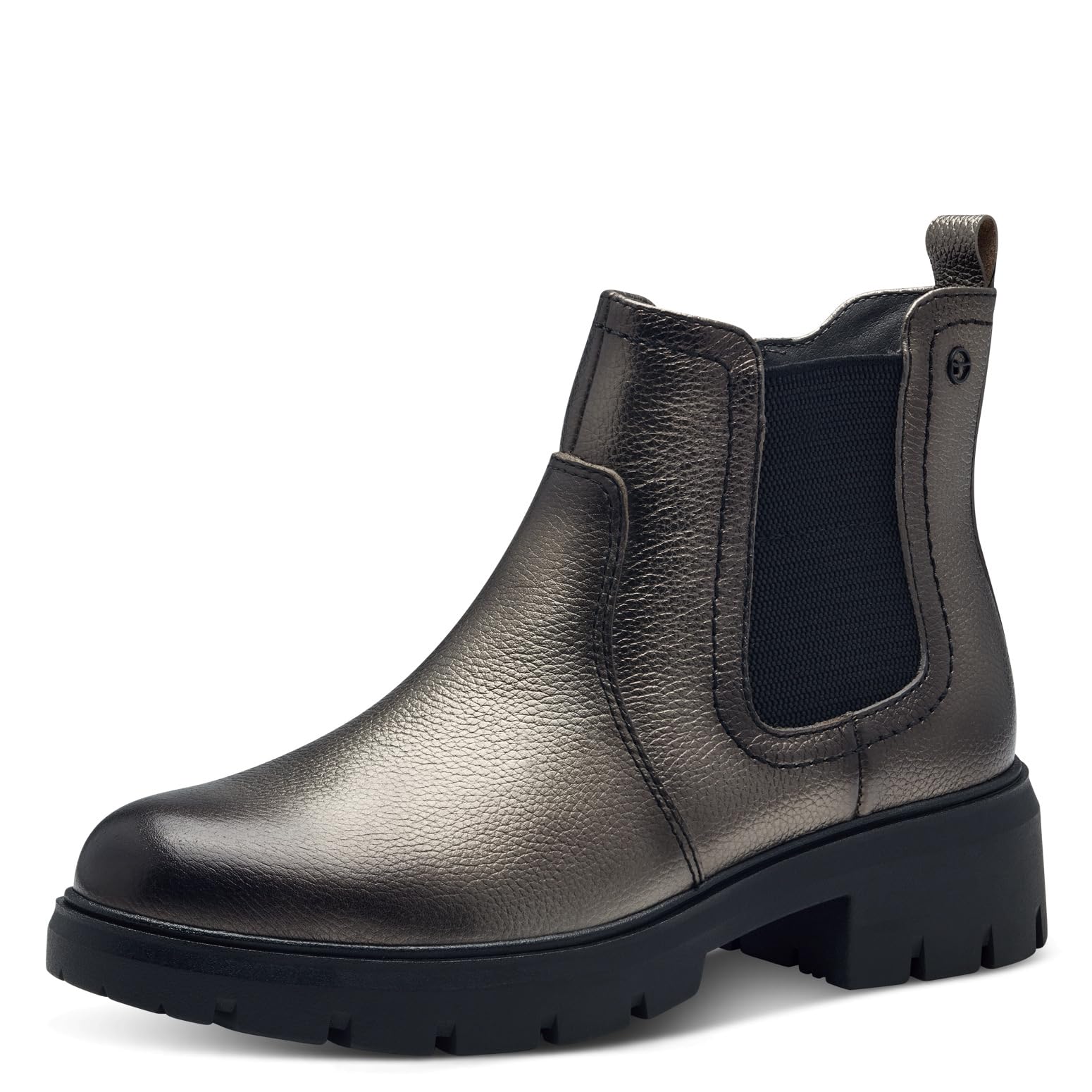 Tamaris Comfort Women’s Leather Chelsea Boots with Zip, Pewter, 6,5 UK