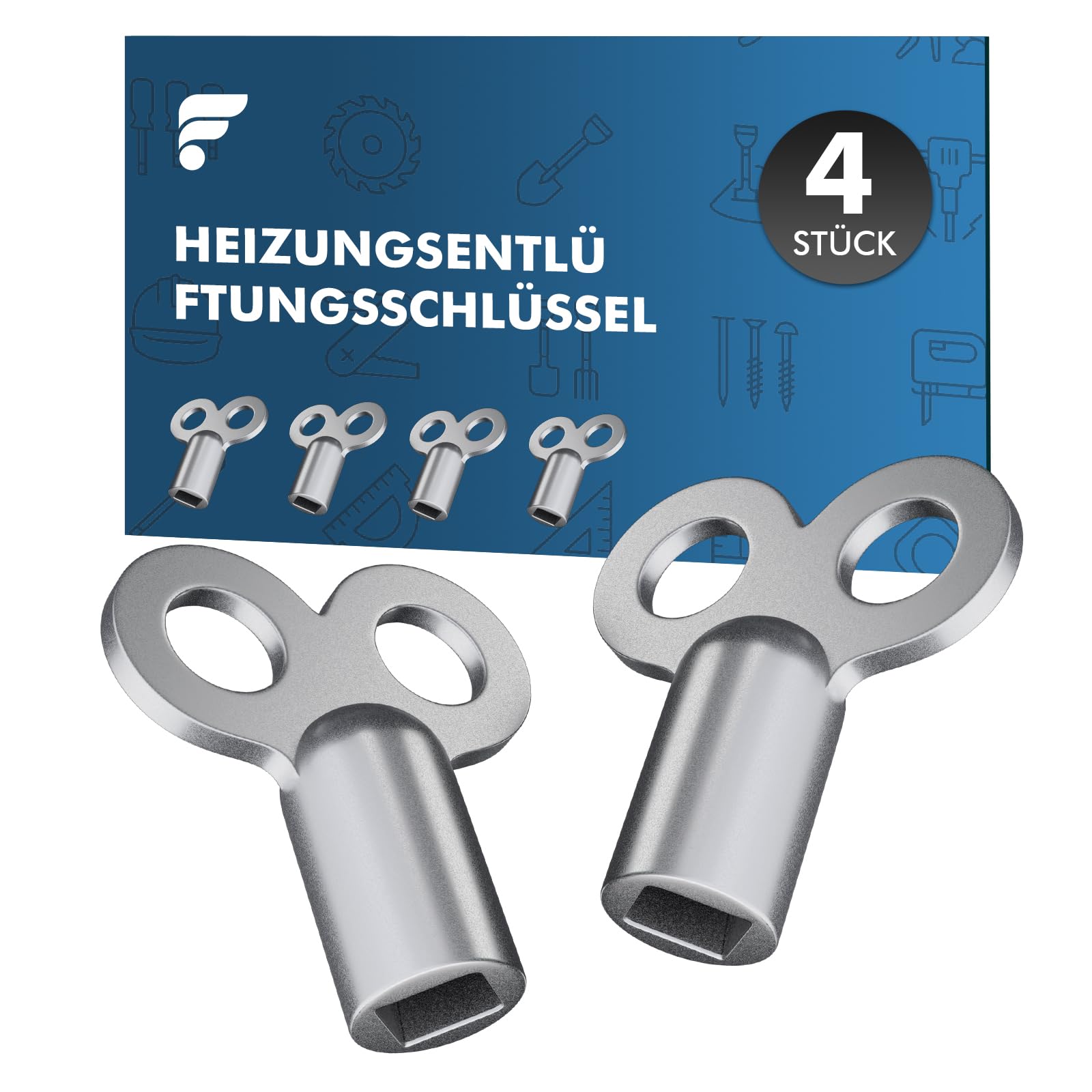 Shinfly 4 Stück Heizungsentlüftungsschlüssel, 5mm-Entlüftungsschlüssel für heizkörper, Hochwertige Heizung entlüftungsschlüssel aus Legierung, Entlüftungsschlüssel Geeignet für alle Heizkörper