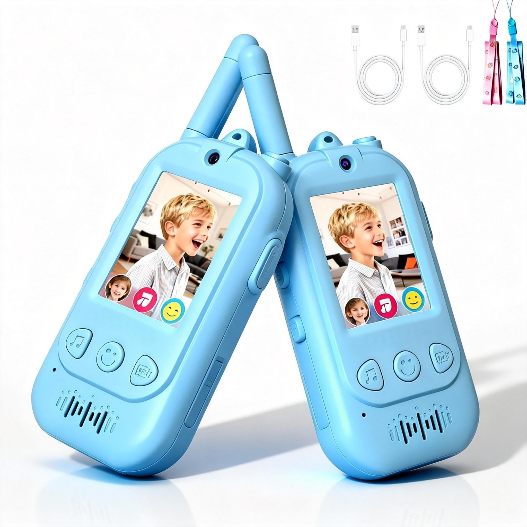 Video Walkie Talkies, Kids Adventure Toys with Screen, Video Walkie Talkies for Kids with Voice Changer, Durable Walkie Talkie Toys Gifts for Indoor