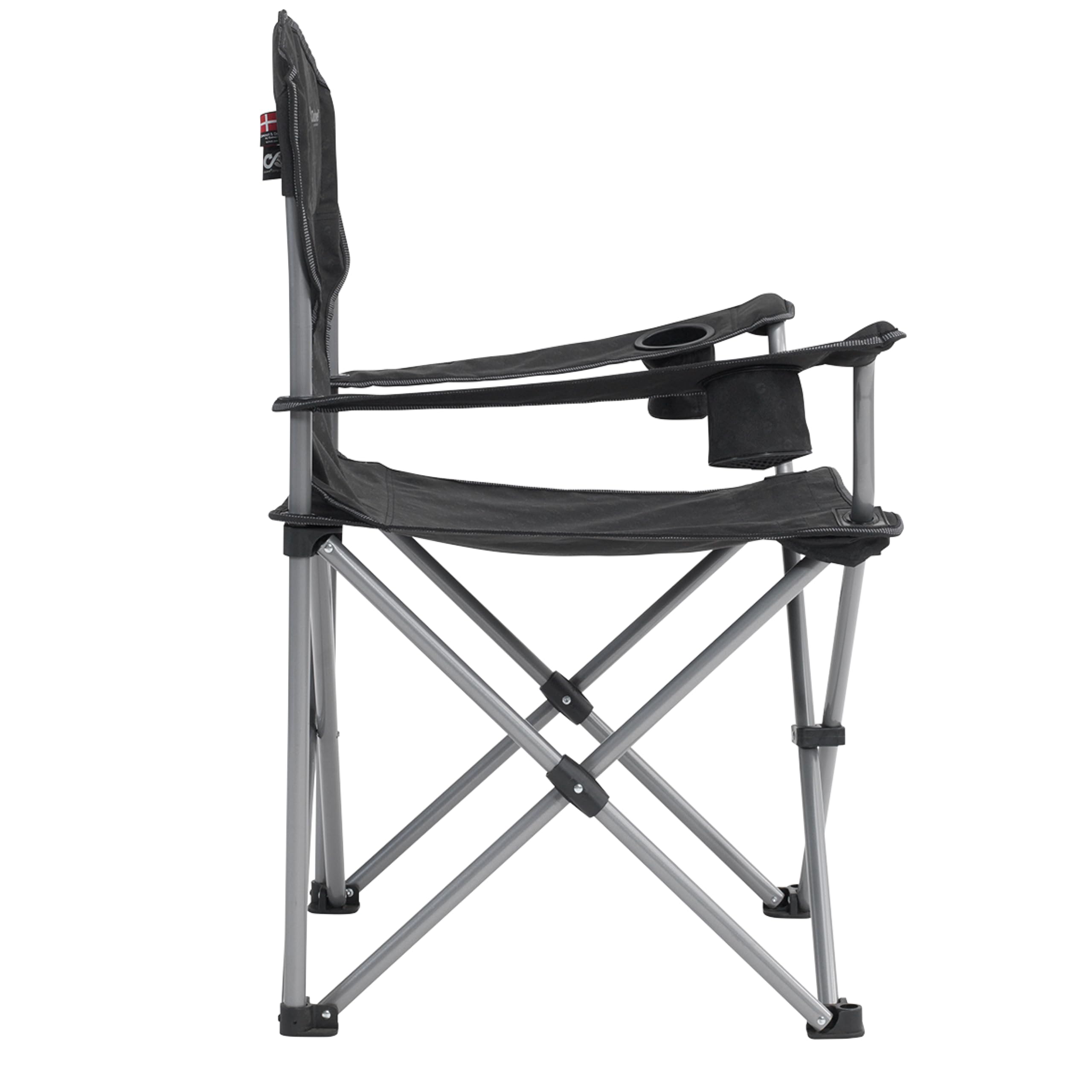 Outwell 470048 Catamarca Campingstuhl mit einer Tragkraft von 150 Kg, XL, Schwarz