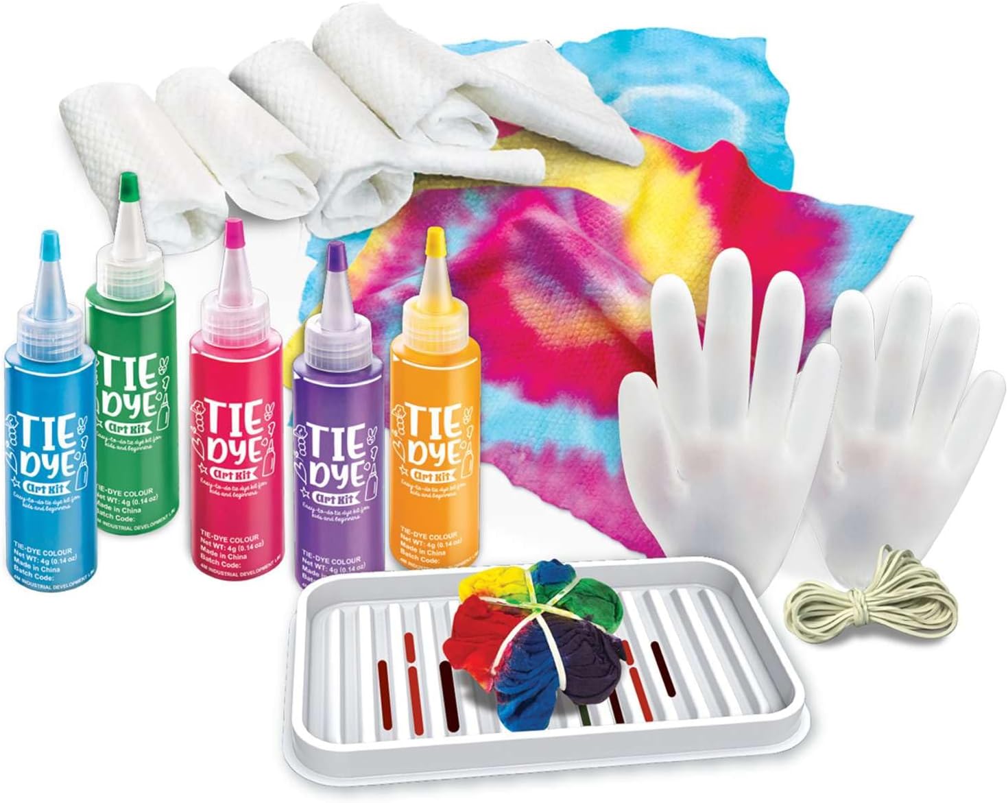 KidzMaker Tie Dye Art Kit (1 Set) - Perfect for Kids’ DIY Tie‑Dye Projects, Parties & Gifts