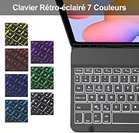 JADEMALL Samsung Galaxy Tab S6 Lite 10,4" Bluetooth billentyűzet tok AZERTY háttérvilágítás 5