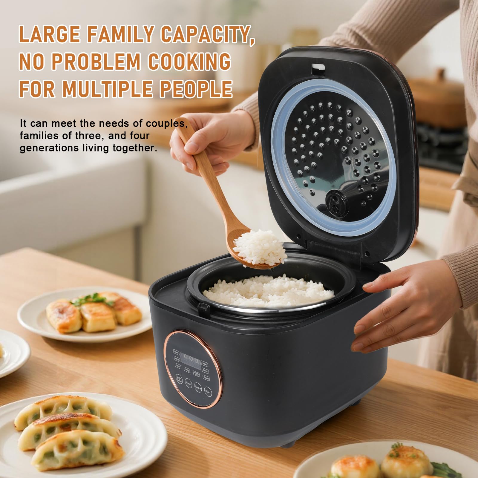 Cuisinière De Riz Mini，Cuiseur De Riz Intelligent 5L，9 Modes De Cuisson，Glaçure En Céramique Antiadhesive，Prévoyance Intelligente，Chauffage Automatique，Amovible