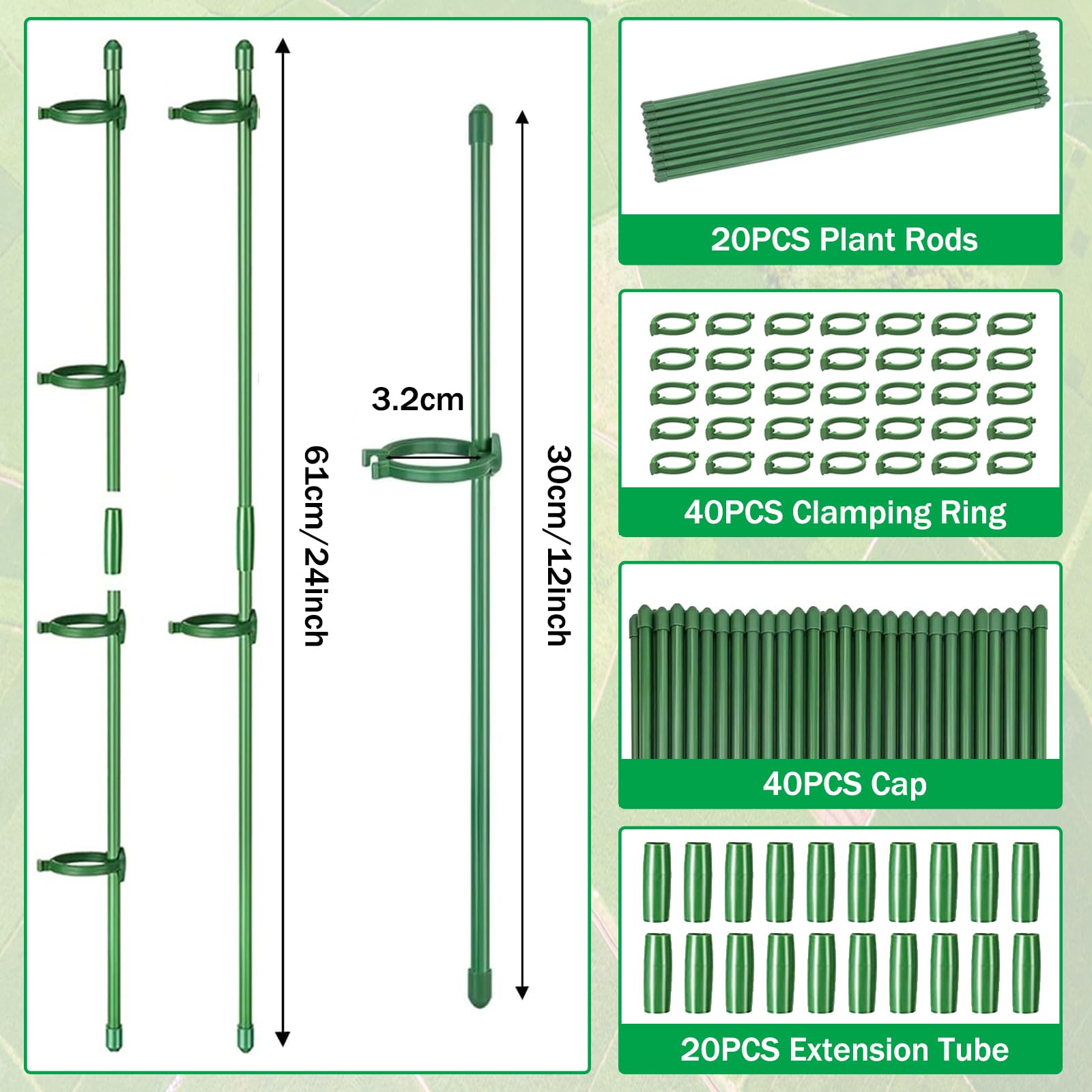 Hevysuo Pflanzenhalter Set 120 Teile - Rankstäbe Für Tomaten & Orchideen