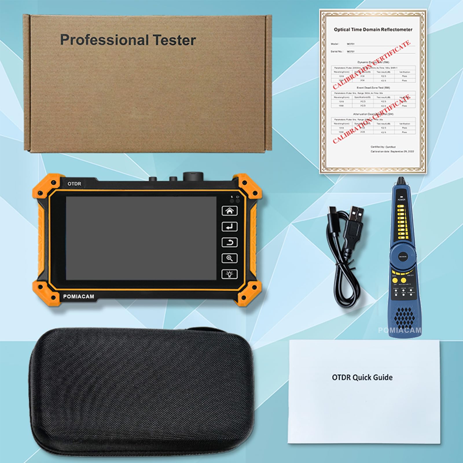 OTDR Tester a fibra ottica MOT-51C 1310/1550nm 26/24dB 5.5 "OLED Touch Screen incorporato VFL OPM LS (sorgente luminosa) OLT (test di perdita ottica) Mappa evento