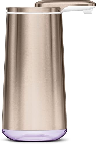 Miniatura 2 de simplehuman Dispensador sin contacto con jabón de naranja mandarina de 10 onzas, bomba de sensor de espuma, modelo 2022, oro rosa