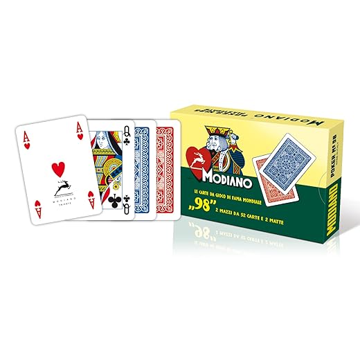 Modiano Ramino 98 - Mazzo di Carte da Gioco, Classico, Alta Qualità, Made in Italy