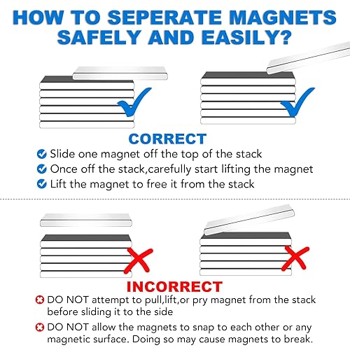 Miniatura 4 de Paquete de 12 imanes de neodimio fuertes, potentes imanes de neodimio de tierras raras con adhesivo de doble cara, perfectos para nevera, garaje,