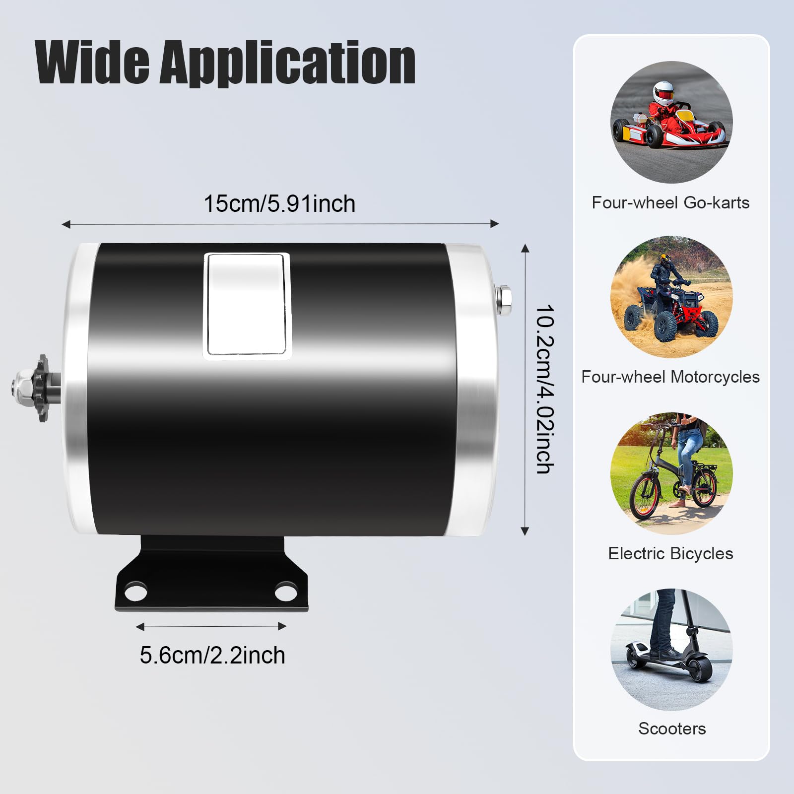 Jiabailie 36V 1000W Brushed DC Electric Motor,3000RPM Electric Scooter Motor,Electric Bicycle Motor Kit for Four-Wheel go-Karts,Four-Wheel Motorcycles,Scooters