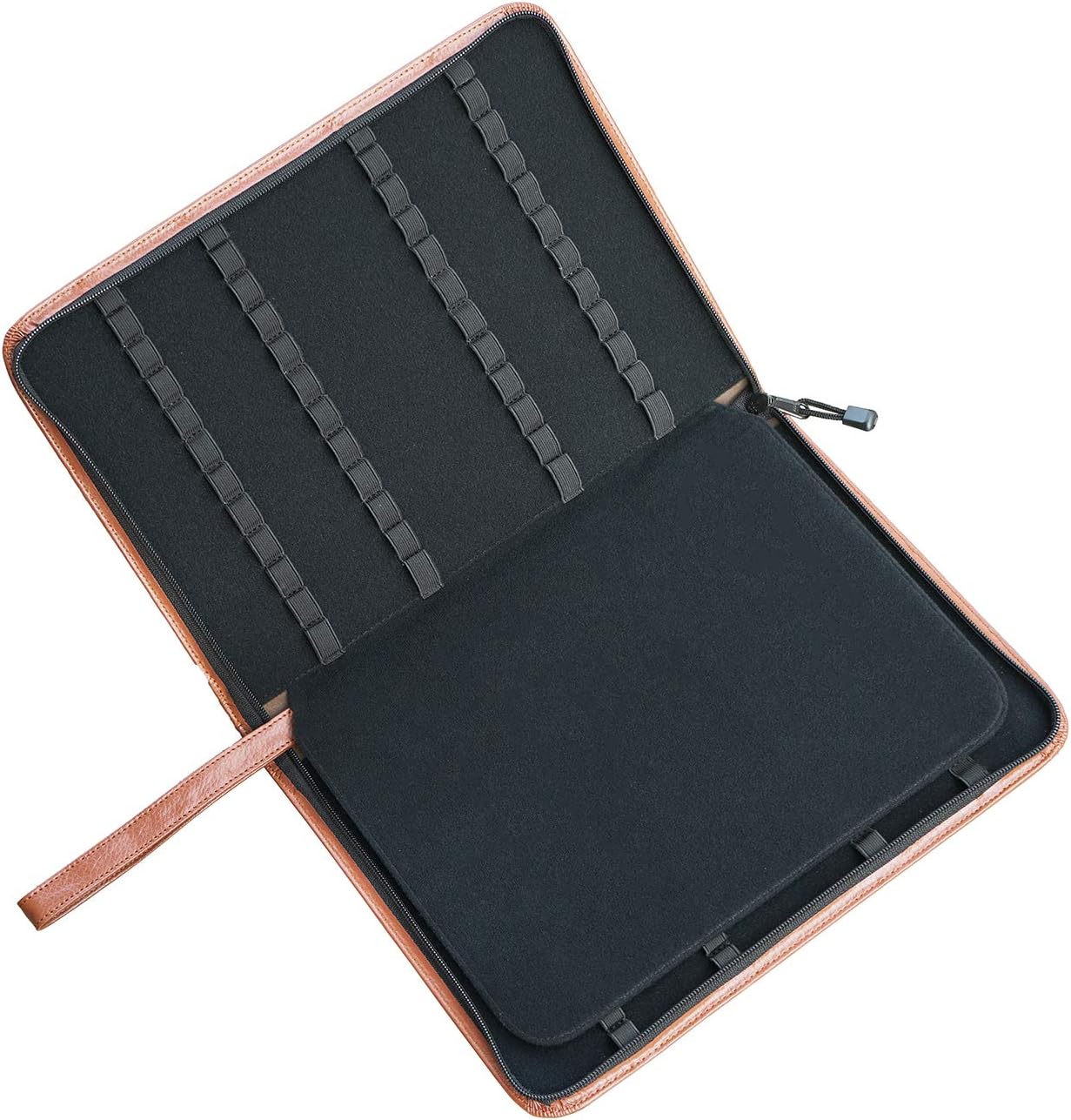 Real Leather Pen Case for Fountain Pen/Rollerball Pen, Genuine Cowhide Holder Pouch Bag for 46 Pens, Fit in Various Size Large Capacity Office Business Gift - Brown