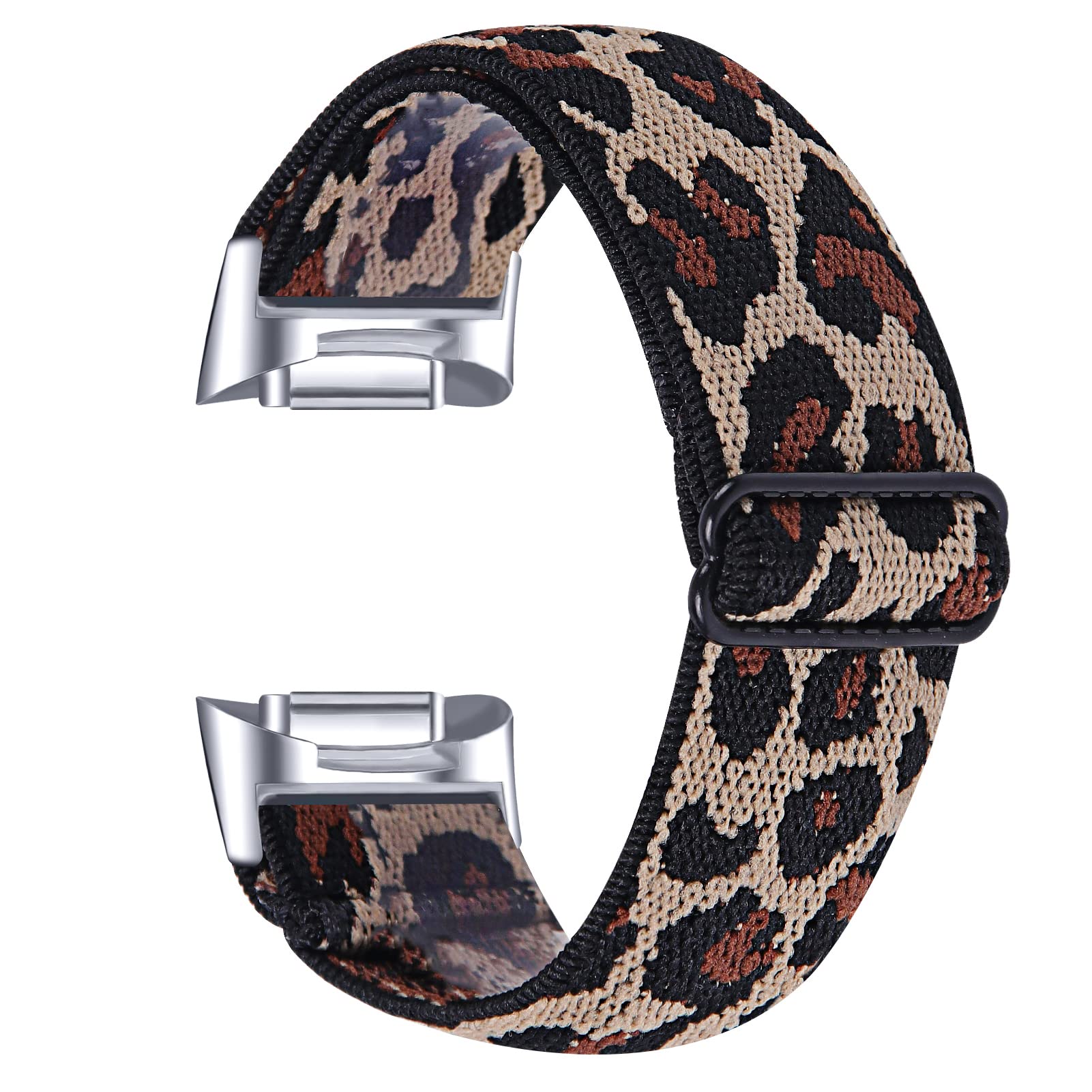 TenCloud 3 Pack Stretch Bands Compatible with Fitbit Charge 5 Watch Bands Nylon Strap Floral Breathable Adjustable Stretchy Loop Wristband Intended for Fitbit Charge 5 Watch (3B)