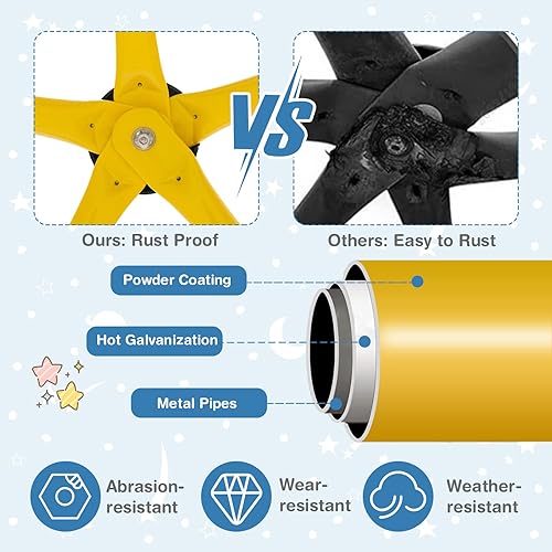 Miniatura 5 de Costzon Cúpula de escalada con columpio, 10 pies para gimnasio de jungla al aire libre, juguetes de escalada para niños pequeños, juego de patio de