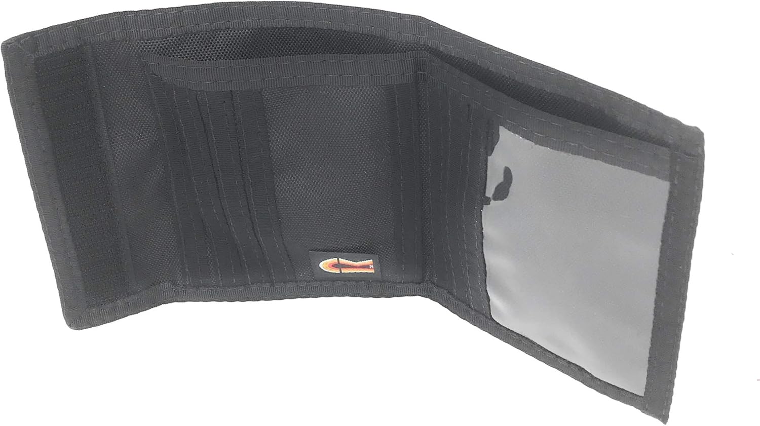 Credit Card Nylon Bifold Wallet. Hook n Loop Closure. Made in USA. 06PL-BLACK