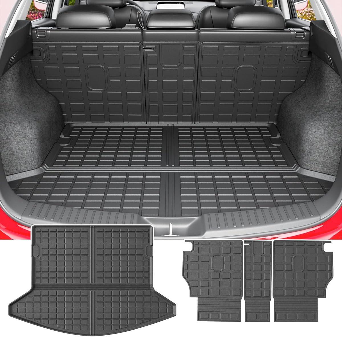 powoq Cargo Mat Compatible with 2017-2022 Mazda CX5 Trunk Mat TPE Cargo Liner Backrest Trunk Liner Replacement for 2017-2022 Mazda CX-5 Accessories