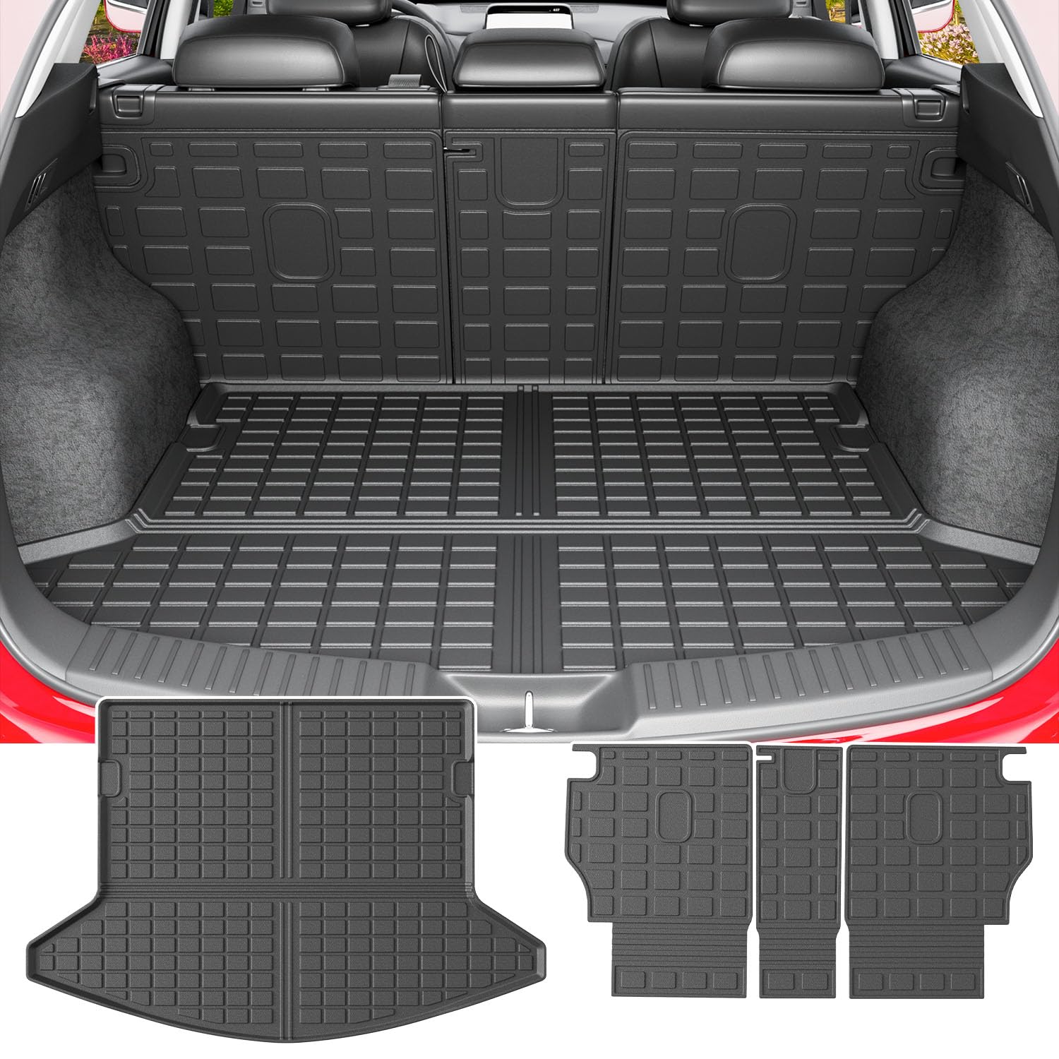 powoq Cargo Mat Compatible with 2017-2022 Mazda CX5 Trunk Mat TPE Cargo Liner Backrest Trunk Liner Replacement for 2017-2022 Mazda CX-5 Accessories