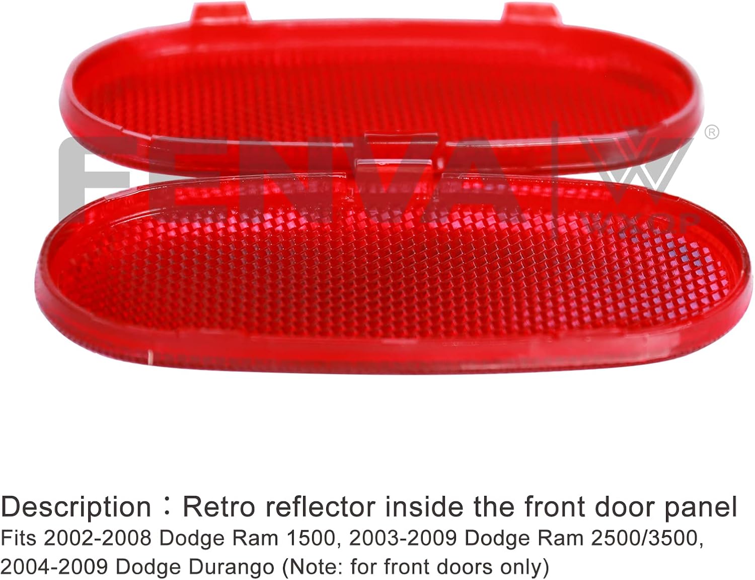 Front Door Panel Reflector Interior Door Reflectors Red Light Cover for Dodge Ram 1500 2002-2008/Ram 2500/3500 2003-2009/Dodge Durango 2004-2009