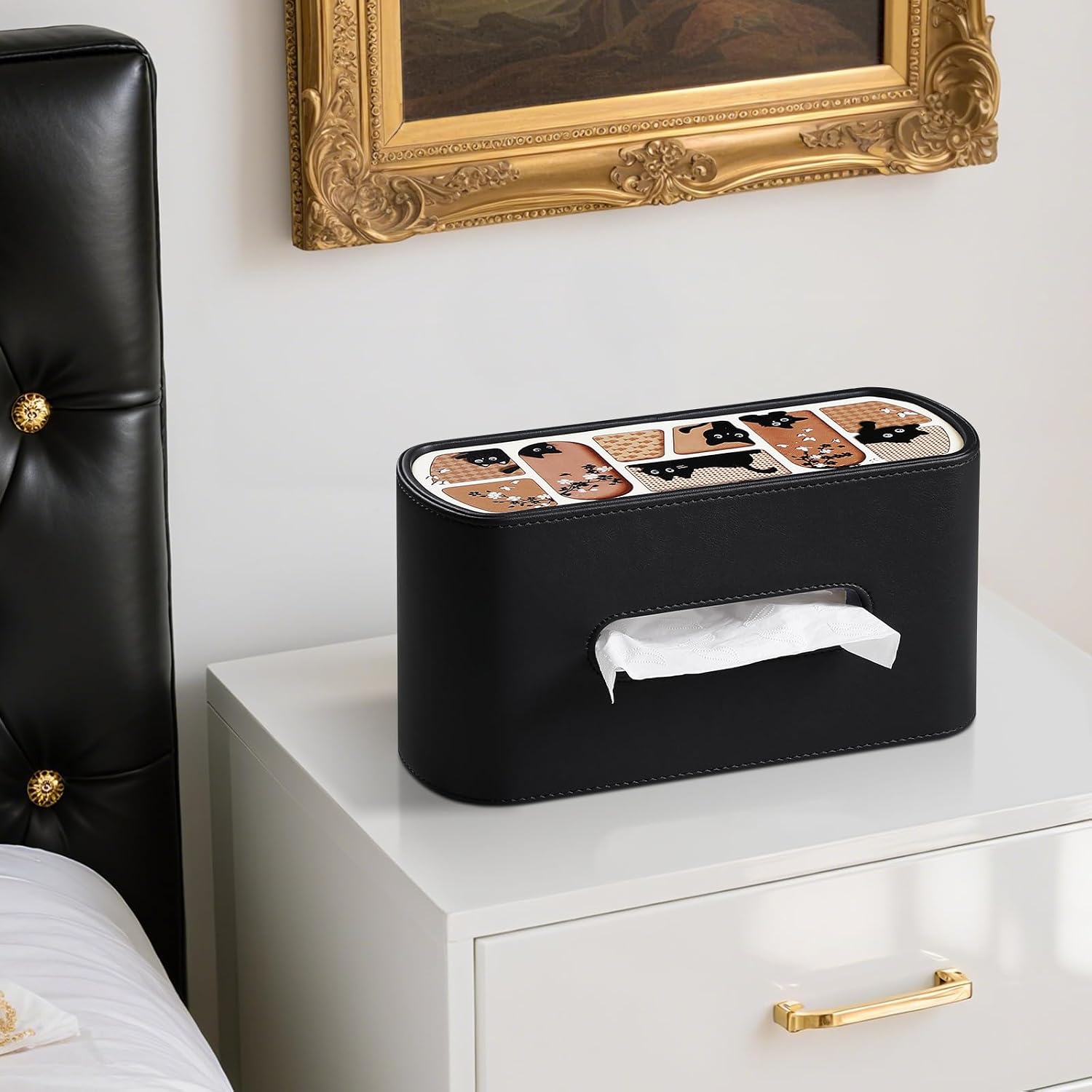Cat-Themed Tissue Box Cover Rectangle, Fits 120/160 Count Boxes image 5